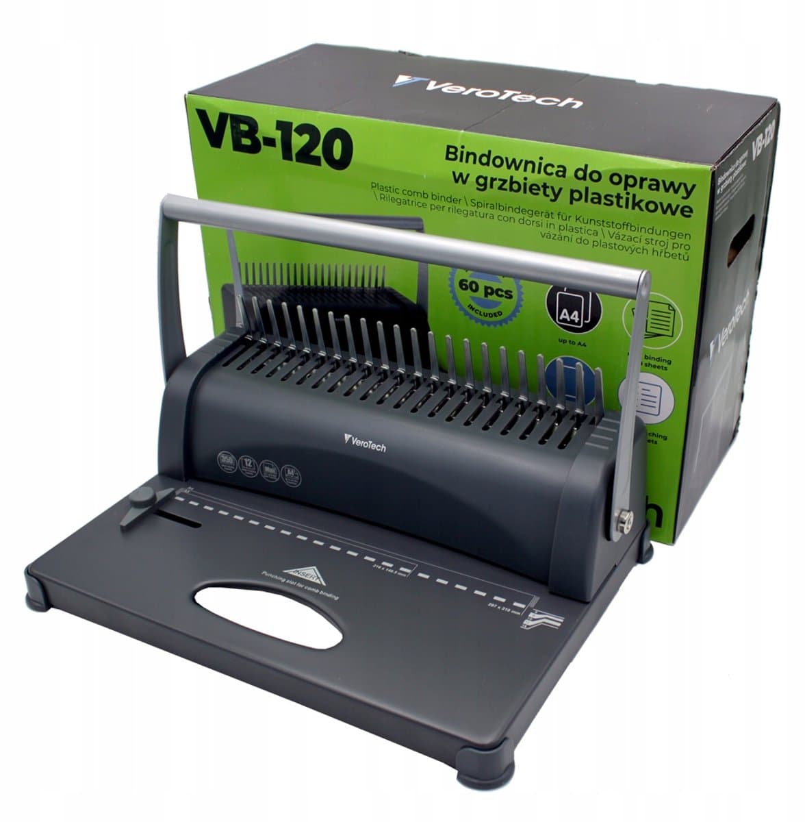 Verotech VB-120 - Bindmachine - A4 - 350 vellen - Stevige constructie thumbnail 6