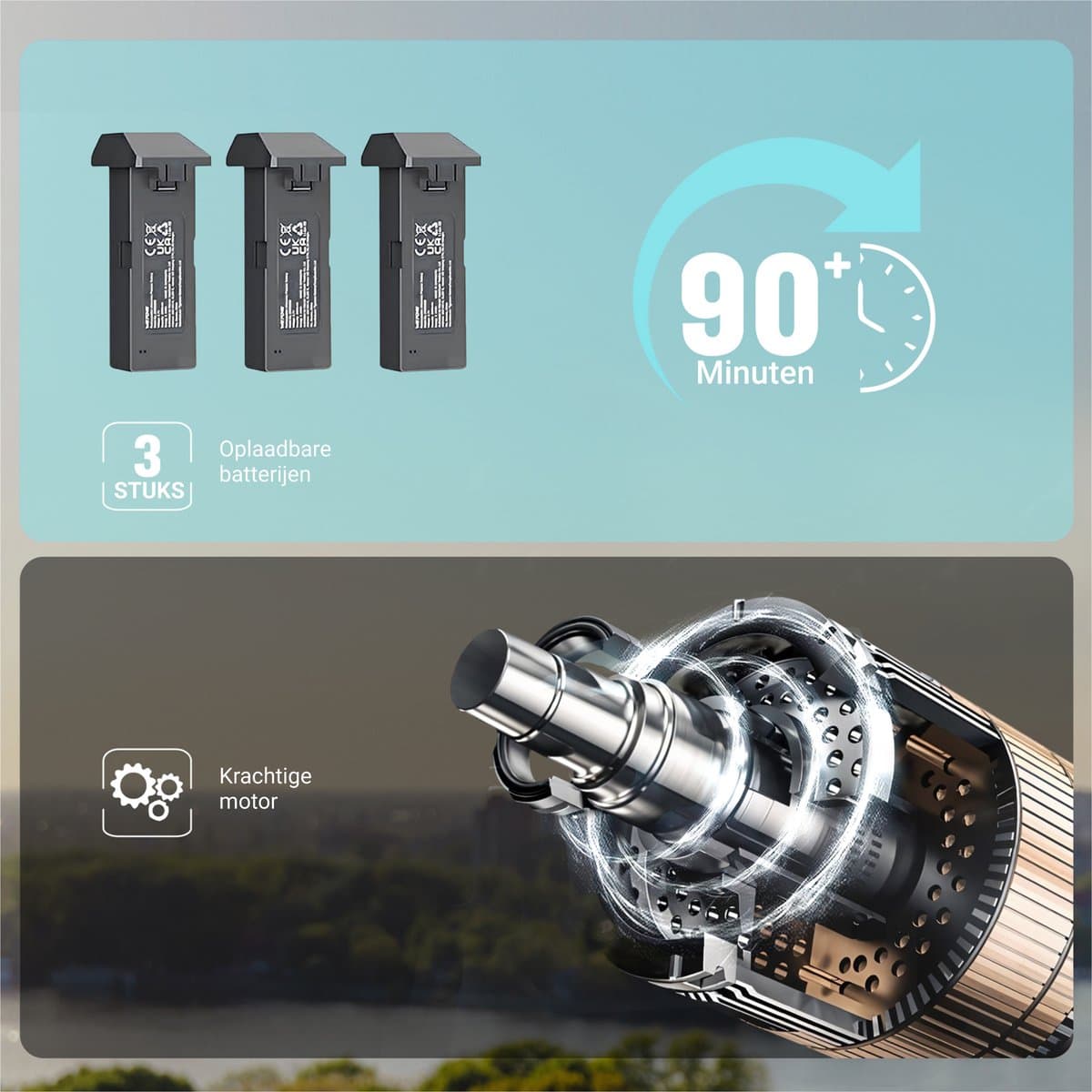 HAWX Drone - Drone met 4K Camera - Mini drone - Voor Kinderen/Volwassenen - Drones - Tot 90 Minuten Vliegen - Incl. 3 Batterijen, Opbergtas, Landing Pad thumbnail 3