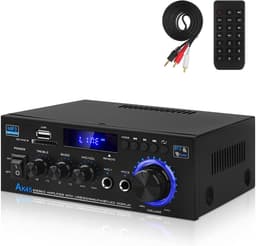 Productfoto van Hifi Versterker Bluetooth - Mini Stereo Audio - Muziek Afspelen Thuis - 2.0 Kanaals Stereo - 40W + 40W - Zwart