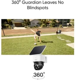 Productfoto van eufy SoloCam S340: 360° PTZ-camera op zonne-energie, dual lens