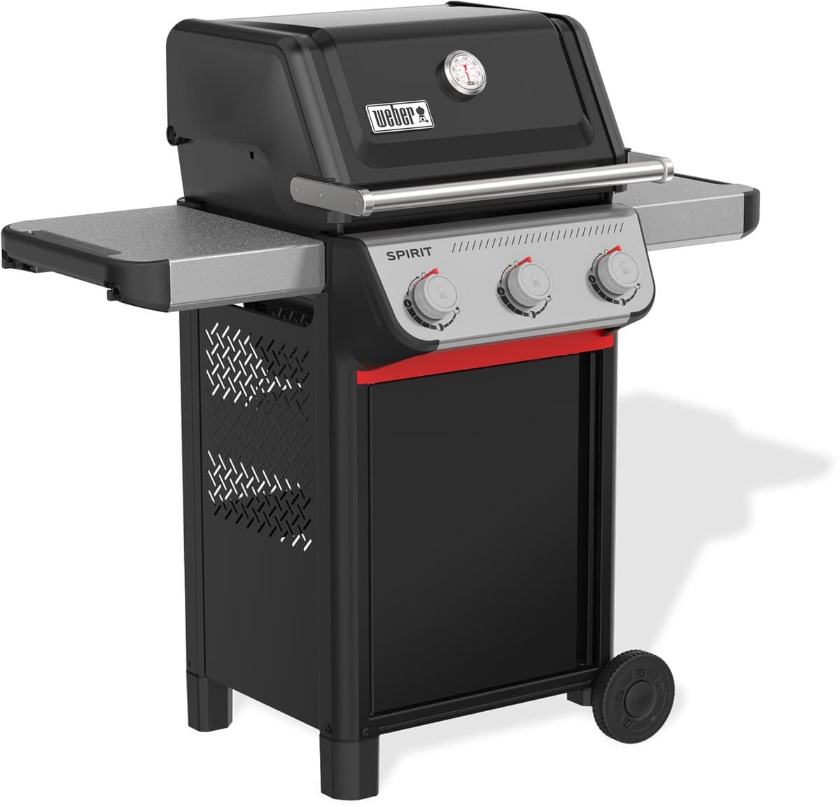 Weber Spirit E-310 - Gasbarbecue - Zwart - 3 Branders met 7,8 kW vermogen - Porselein geëmailleerde gietijzeren grillrooster - 2 Zijtafels - 2 Duurzame wielen - Kast met deur thumbnail 7