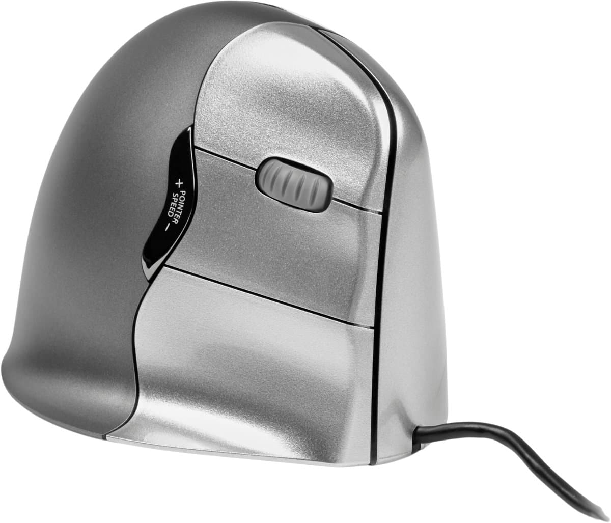 Evoluent Verticale Muis 4 – Bedraad - USB – Rechtshandig – Medium/Large – Originele Verticale Muis ter Wereld – Ergonomisch Gevormd voor Comfort – Vermindert Polsbelasting & Carpaal Tunnel – 4 DPI Standen – 6 Instelbare Knoppen (Windows)