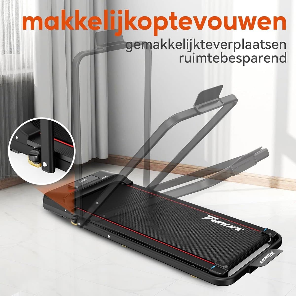 Loopband Inklapbaar - Hometrainer Elektrisch - Walking Pad Fitness - thuisgebruik thumbnail 3