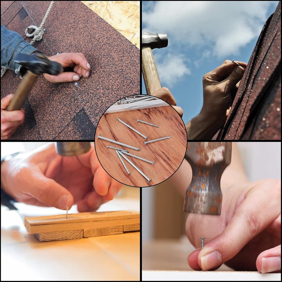 Nagelset Muur - Wandnagels Assortiment - Foto Ophangen Houtbewerking - Vlakke Kop Spijkers - 720 Stuks - Zilver thumbnail 3