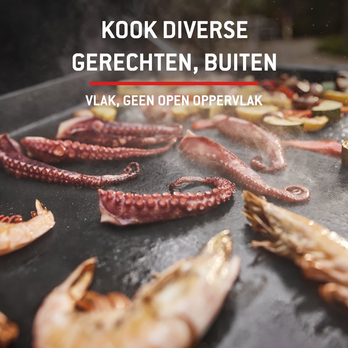 Weber Slate Plancha - 56 cm Bakplaat - Gasbarbecue - 2 Branders - Zwart - Verstelbare poten - Deksel voor bescherming - Bereikt tot 260 °C - Porselein geëmailleerde bakplaat met anti-aanbaklaag thumbnail 7