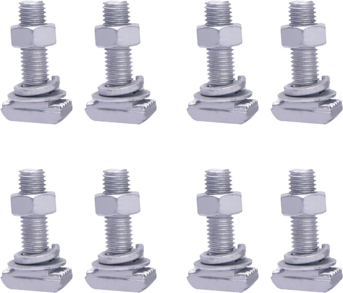 8 stuks T-sleuf adapters voor dakdragers en fietsen - M12 roestvrijstalen groefstenen met lastbegrenzers