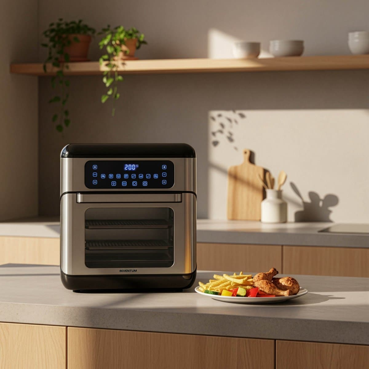 Inventum GF1200HLD Airfryer Oven XXL - 12L - 8 programma's - 80-200 °C - Tot 6 personen - Zwart/RVS - WK thumbnail 2