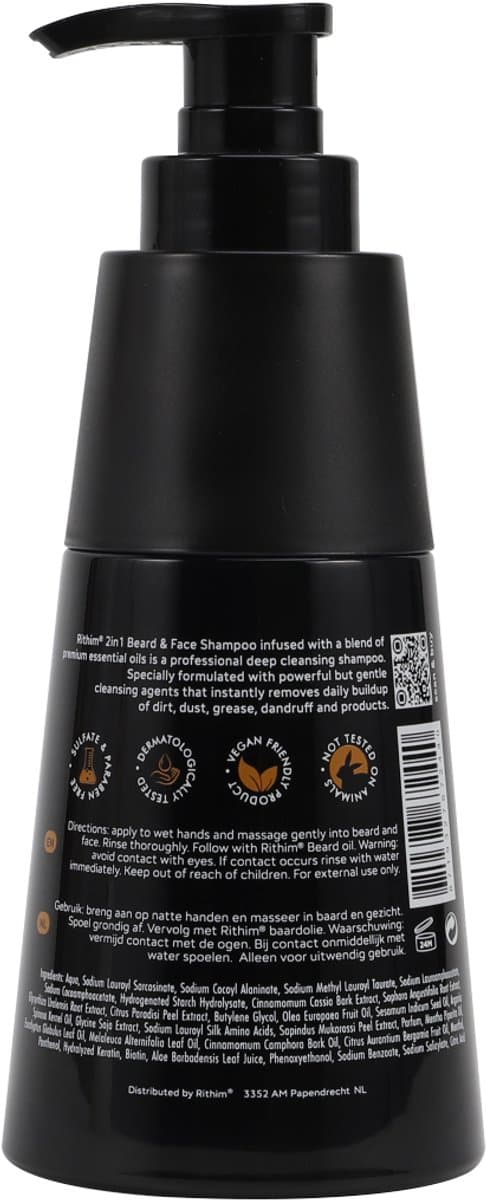 Rithim® 2in1 Baard shampoo 200ml - Biotine en Keratine thumbnail 4