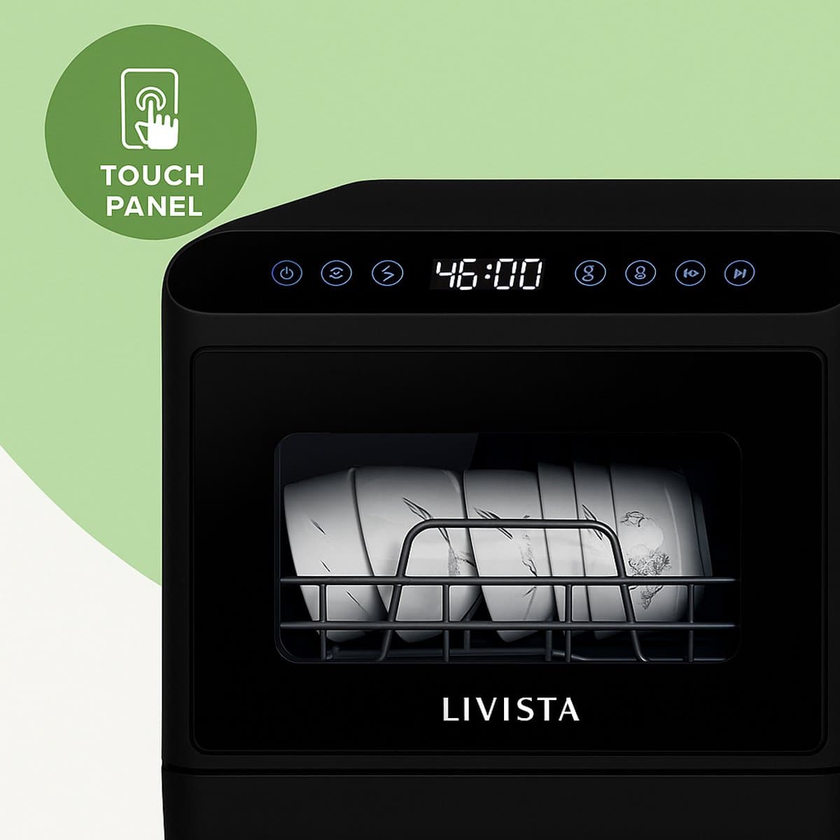 Livista Mini Vaatwasser incl APP - Vaatwasser - Vaatwasser Vrijstaand - Afwasmachine - Camping Vaatwasser - Zwart thumbnail 6