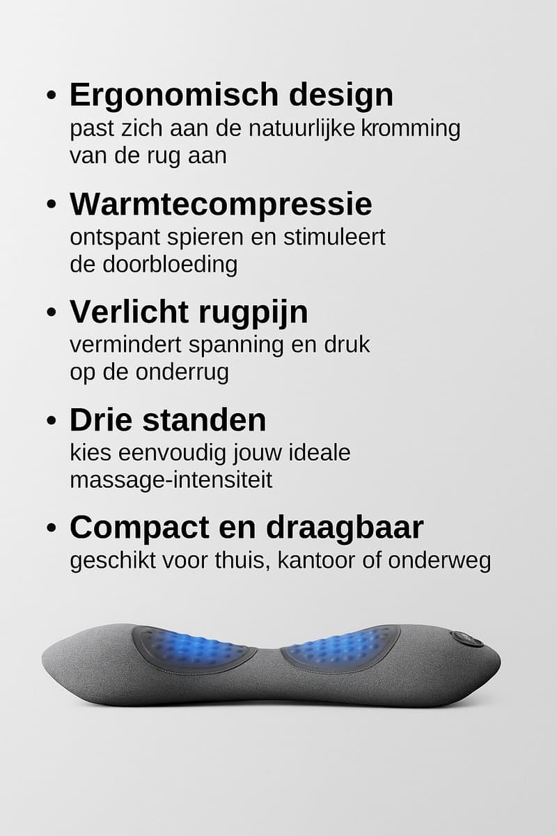 ZenRest Smoothspine Triple Fusion Massager - Massage Kussen - Rug - Rugpijn - Rugkussen - Rugstretcher - Massage Apparaat - Easyspine 3 in 1 Rugmassage thumbnail 6