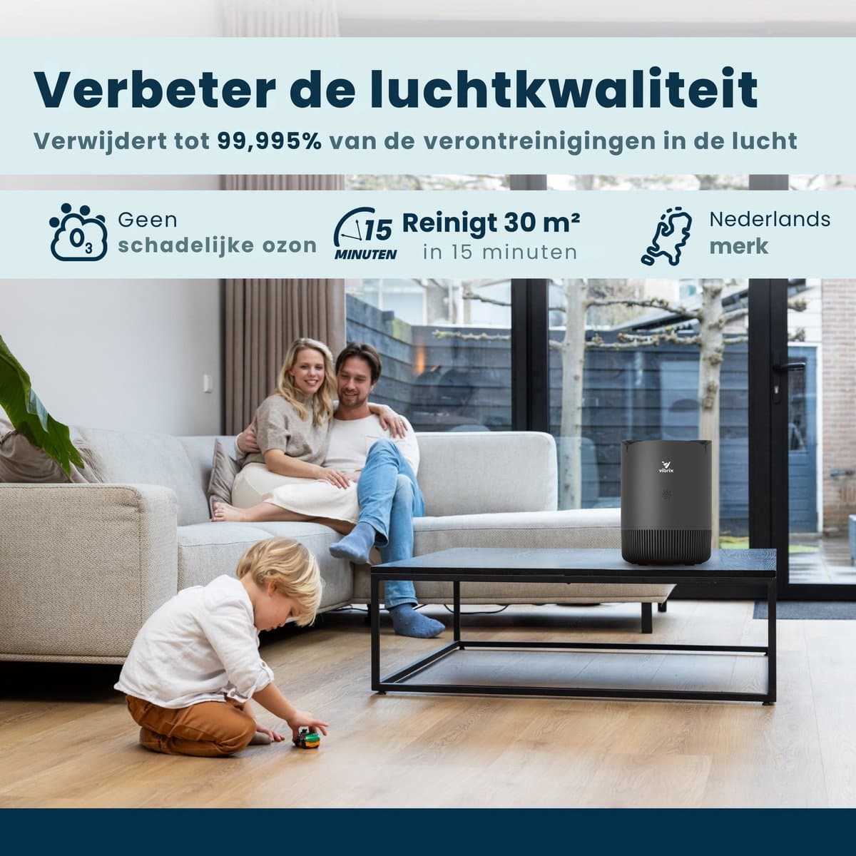Vibrix PureFlow30 Pro – HEPA H14 Luchtreiniger met App thumbnail 7