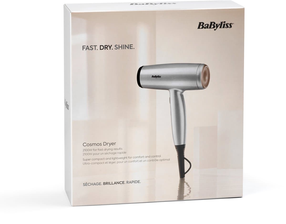 BaByliss Cosmos Föhn D580DE - Krachtige Haardroger met Diffuser - Lichtgewicht - Ionische functie voor minder pluizig haar - 3 temperaturen plus Cool Shot - Compleet met Blaasmond thumbnail 8