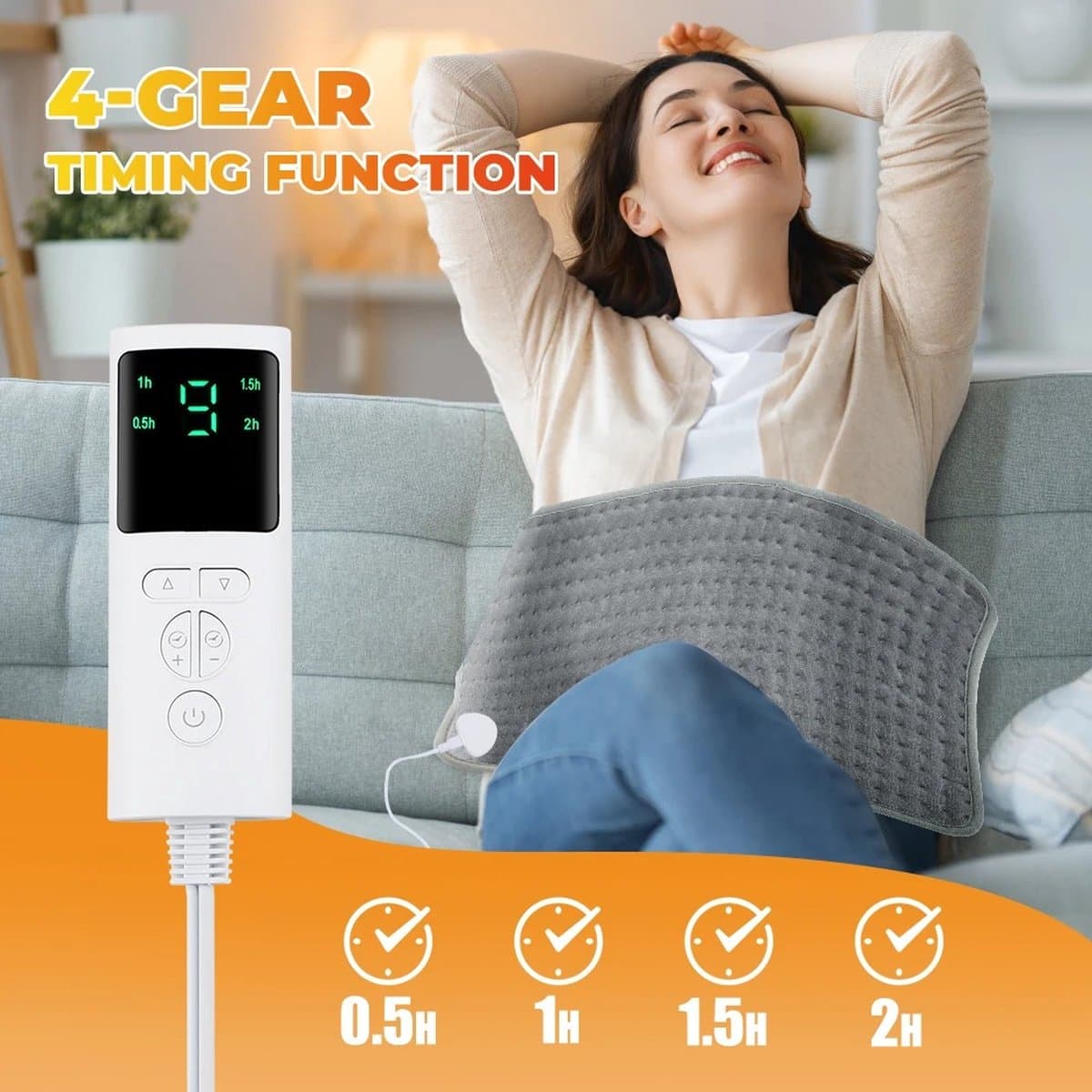 Elektrische Verwarmingsdeken - Elektrische deken - Menstruatie Warmteband - Warmtemat kat, hond - Warmtedeken - Verwarmingsmat - Warmtemat - Verwarmingsmat voor voeten, buik, hand - Veiliger dan een Kruik - Menstruatie band - 58 x 29 cm thumbnail 6