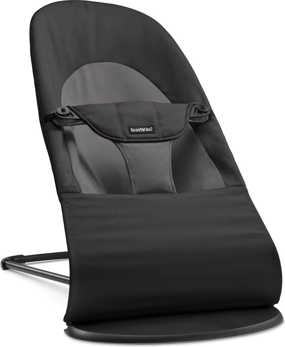 BabyBjörn Wipstoel Balance Soft - Geweven - Zwart-Donkergrijs - Ergonomisch - Verstelbaar - Inklapbaar