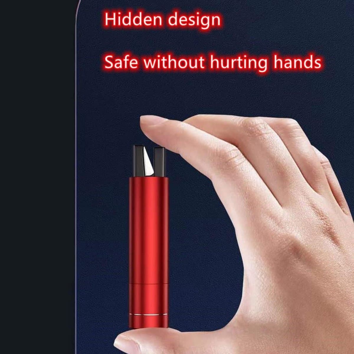 Raambreker - 2-pack autoveiligheidshamer nooduitganggereedschap - Auto-ruitbreker van één seconde - Gordelsnijder - Autoglasbreker - Levensreddend noodartefact (rood ) thumbnail 3