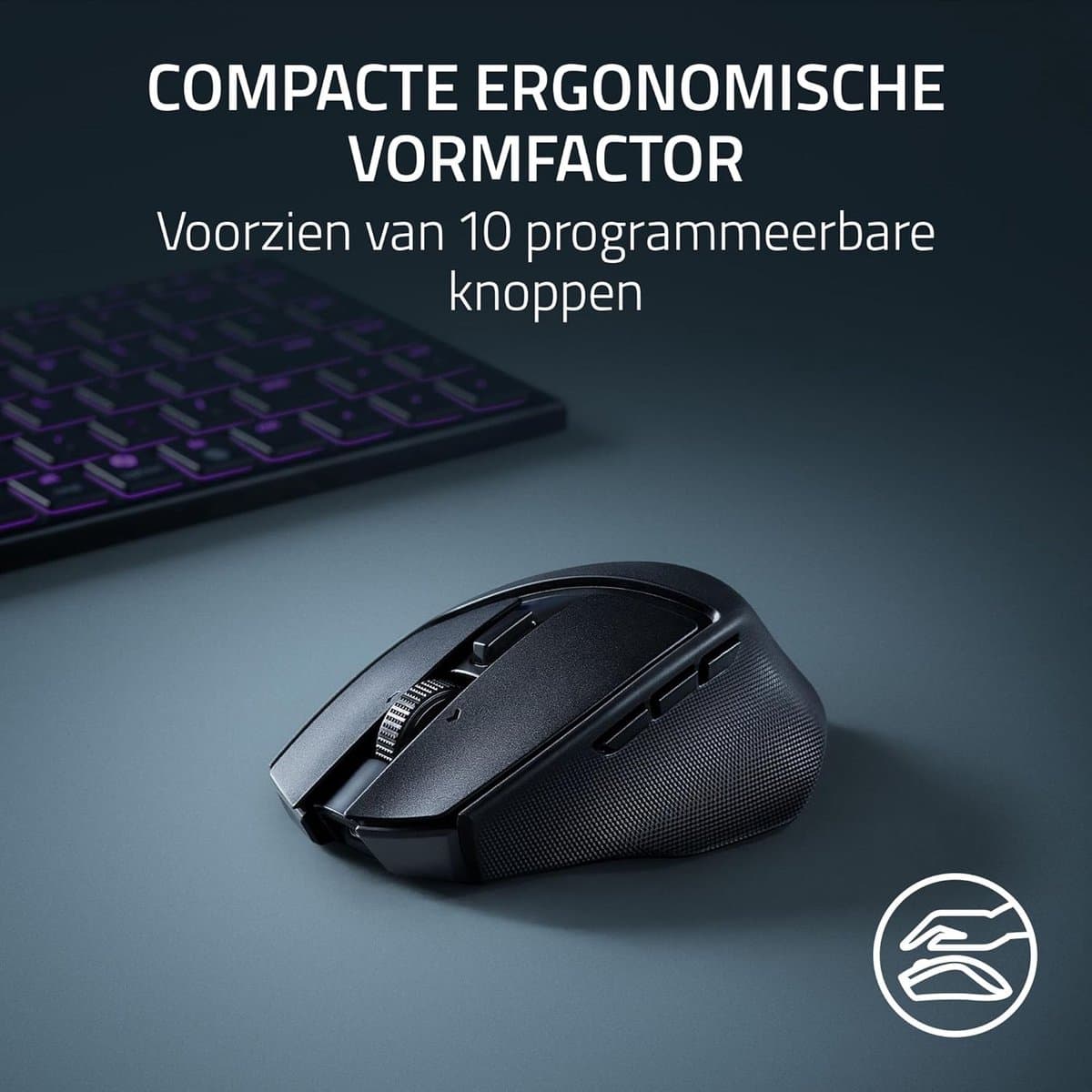 Razer Basilisk Mobile - Draadloze Gaming Muis - RGB - Compact & Ergonomisch - 18.000 DPI - Zwart thumbnail 7