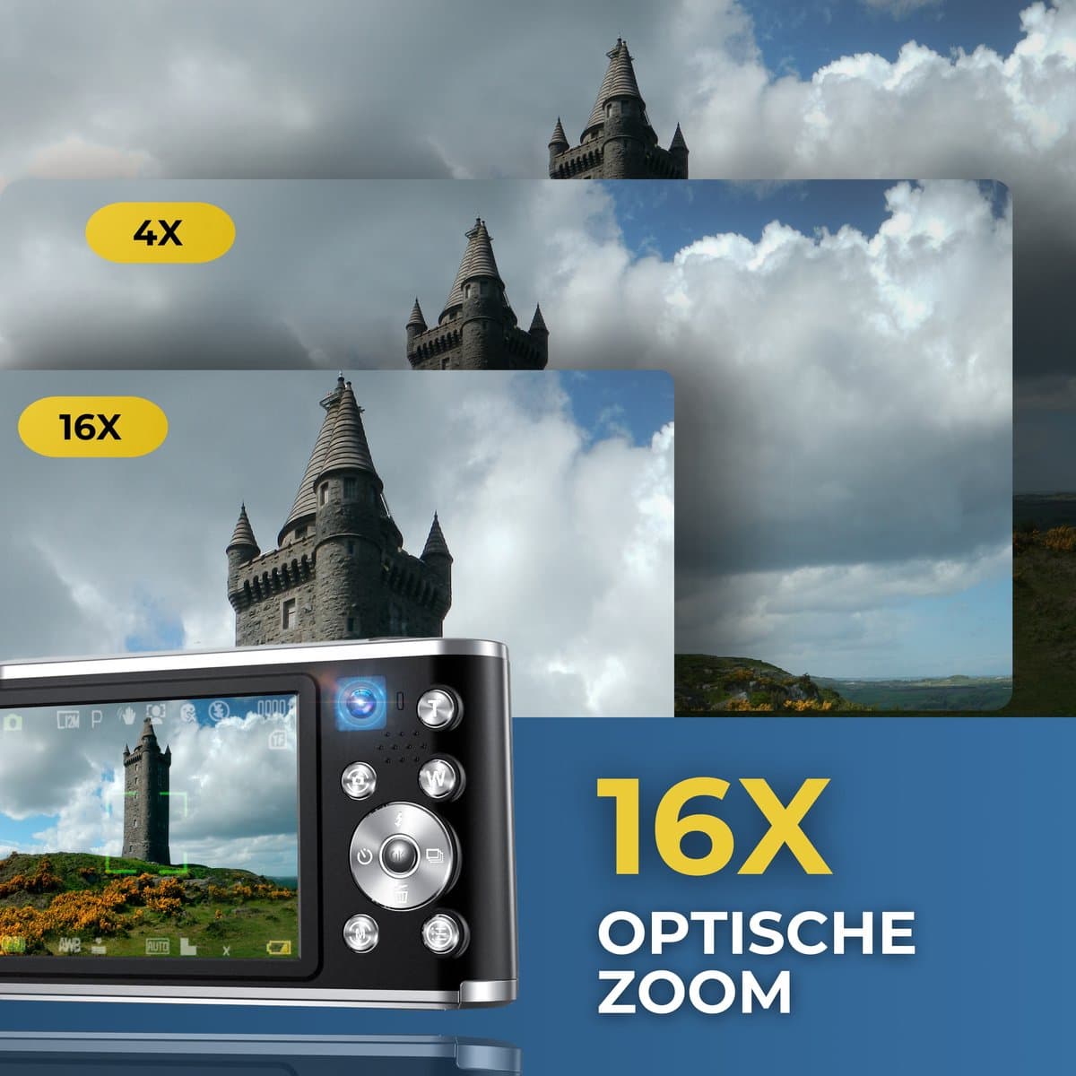 Vosoi Digitale Camera - Fotocamera - Fototoestel - Vlog Camera - Compact Camera - 48MP & 4K Ultra HD - Voor Kinderen - Selfie Camera - 2,8 inch LCD Scherm - Inc. 32GB thumbnail 6