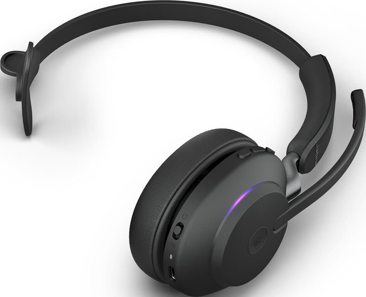 Jabra Evolve2 65  MS Mono + Stand - Bluetooth Headset - met standaard - op oor - omkeerbaar - Bluetooth - draadloos thumbnail 2