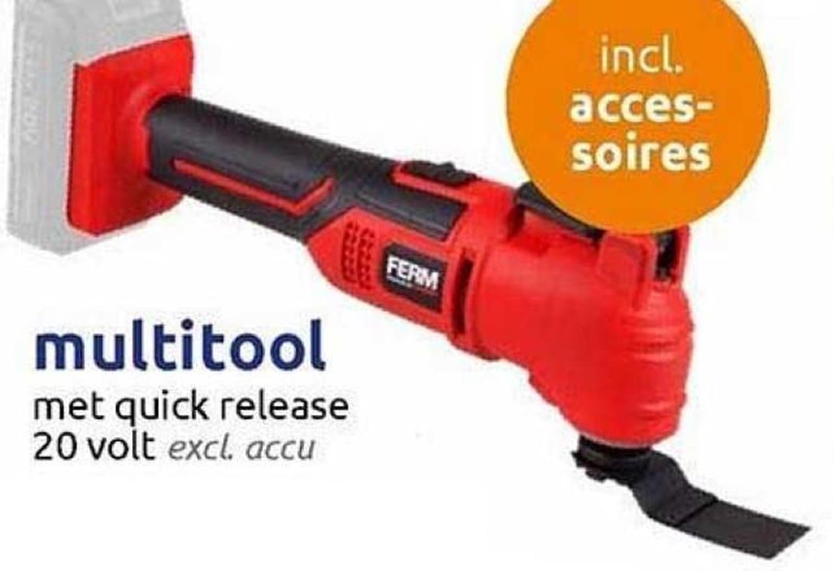 FERM snoerloze Multitool 20V met quick release - EXCLUSIEF accu thumbnail 2