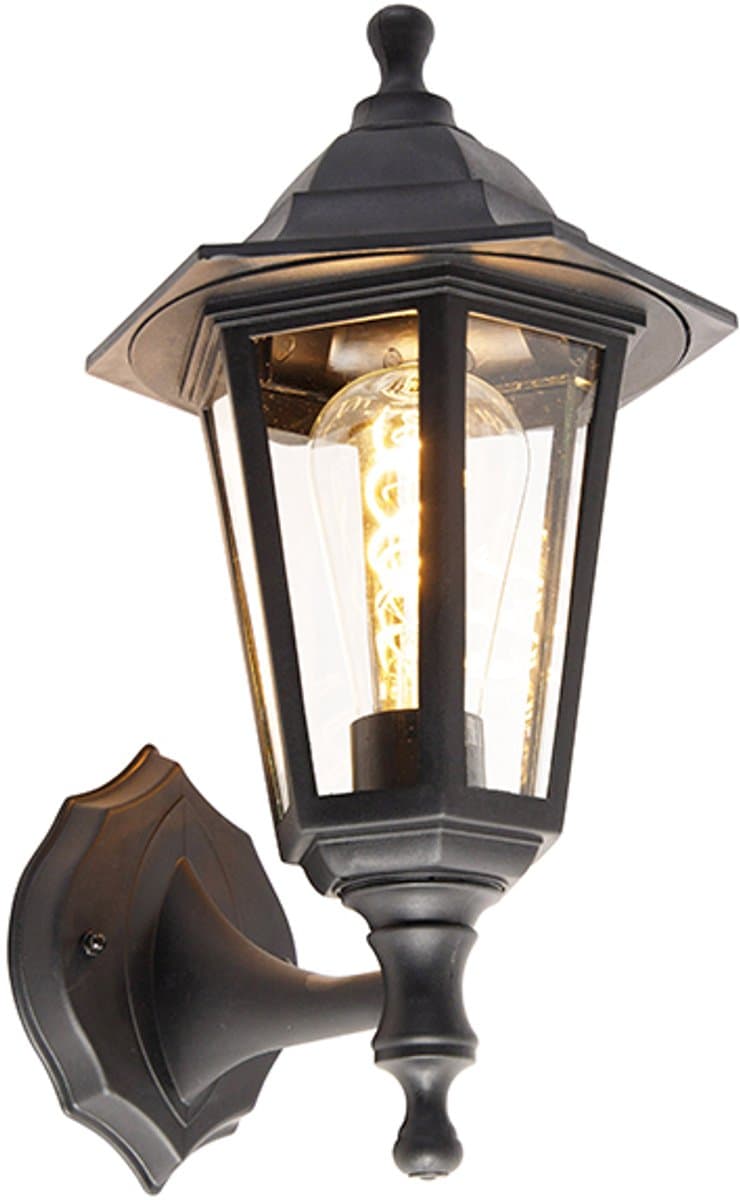QAZQA new haven - Klassieke Wandlamp voor buiten - 1 lichts - D 212 mm - Zwart - Buitenverlichting thumbnail 4