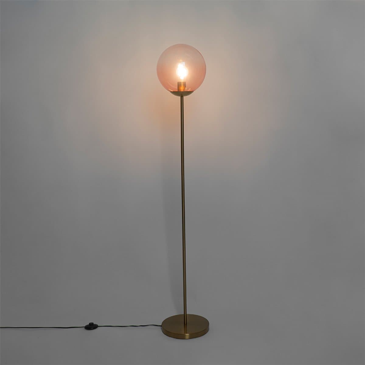 QAZQA pallon - Art Deco Vloerlamp | Staande Lamp - 1 lichts - H 1430 mm - Roze - Woonkamer | Slaapkamer | Keuken thumbnail 8
