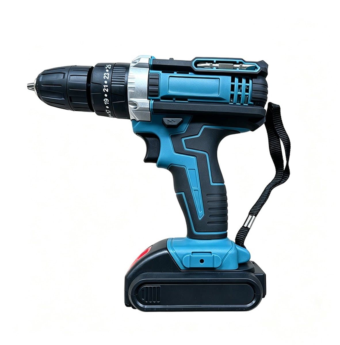 Makita-look Accuboormachine 21V Set – 2 Accu's, Snellader, 45 Nm Koppel, Sleutelloze Boorkop en 24-Delige Accessoireset thumbnail 2