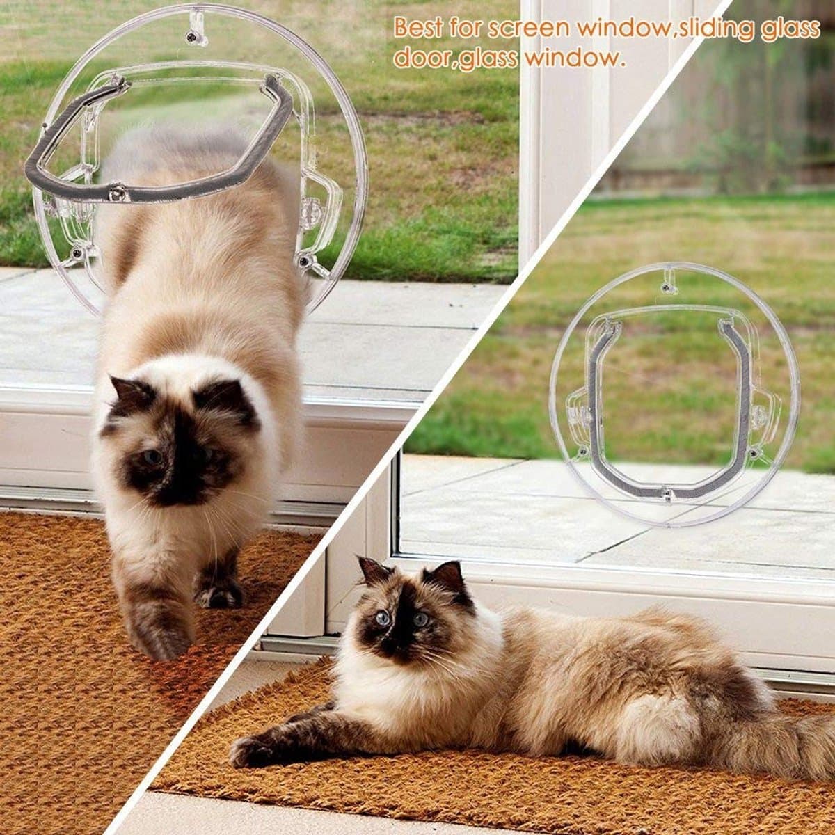 Dailygoods- Kattenluik met microchip - Kattenluik binnendeur - Huisdierluik voor kleine honden - 4-weg vergrendelingsopties - Transparant design - Geluidsreductie met borstelstrip - Huisdierdeur thumbnail 4