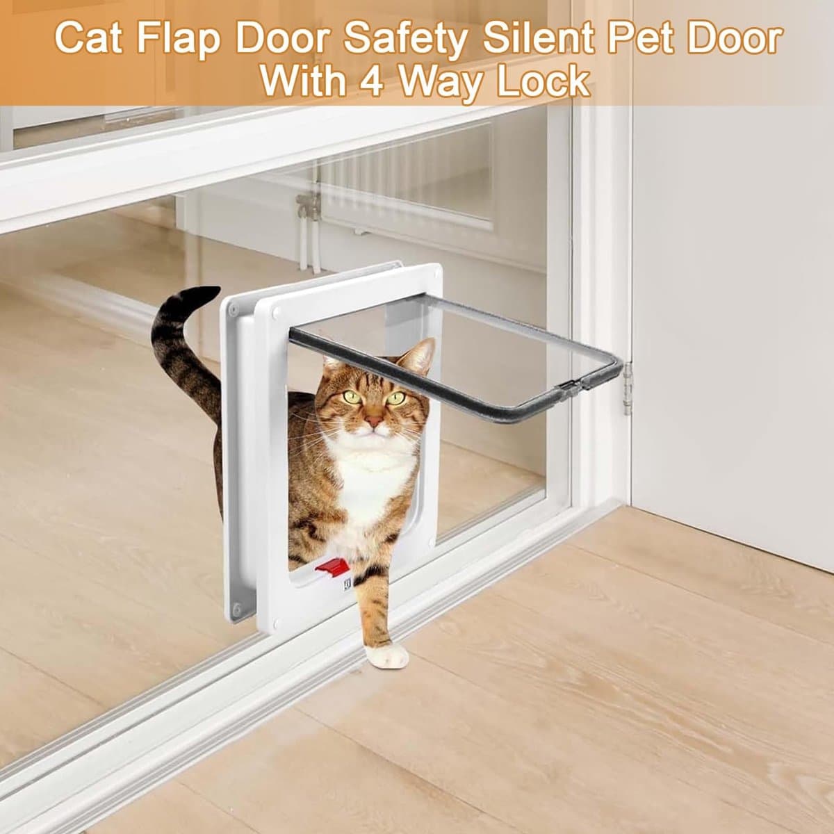 Dailygoods- Kattenluik met microchip - 4-weg slot - Kattenluik binnendeur - Waterdicht - Afdichtingsstrips - Stevig ABS-kunststof - Huisdierdeur thumbnail 2
