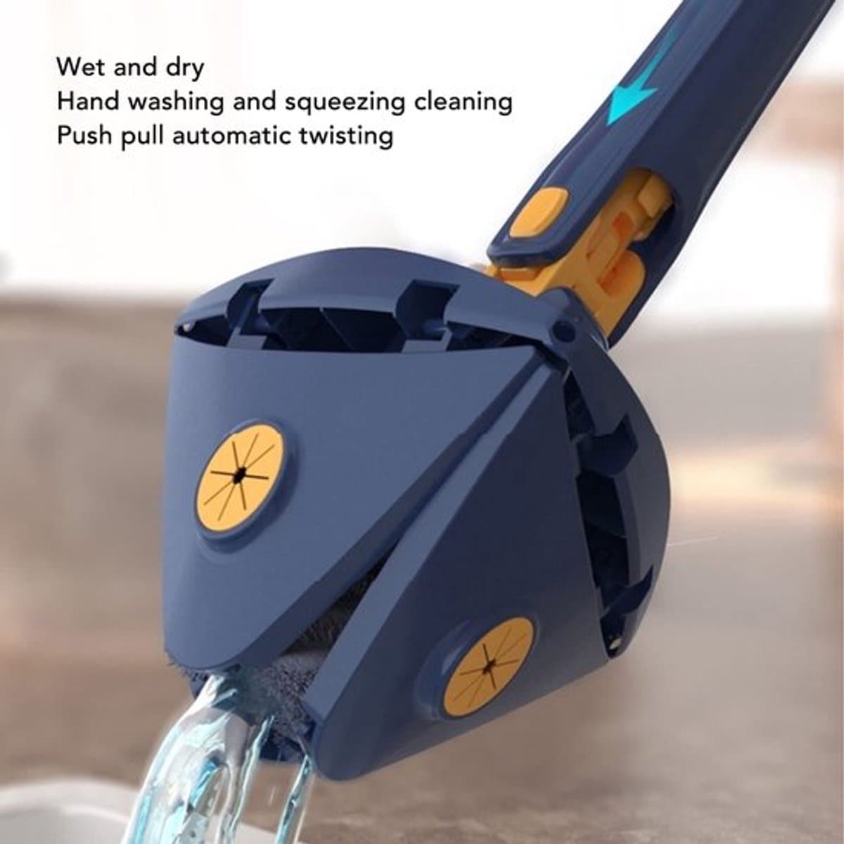 Dailygoody - Mop Spin Mop - Driehoekige Dweil - 360 Graden Draaibaar - Verstelbare thumbnail 3