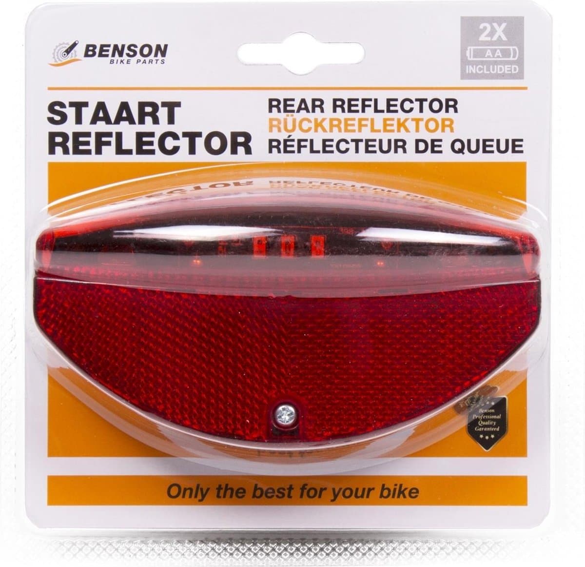 Benson Achterlicht - staartreflector - voor fiets - 3x LED - universeel - batterij achterlicht met reflector thumbnail 7