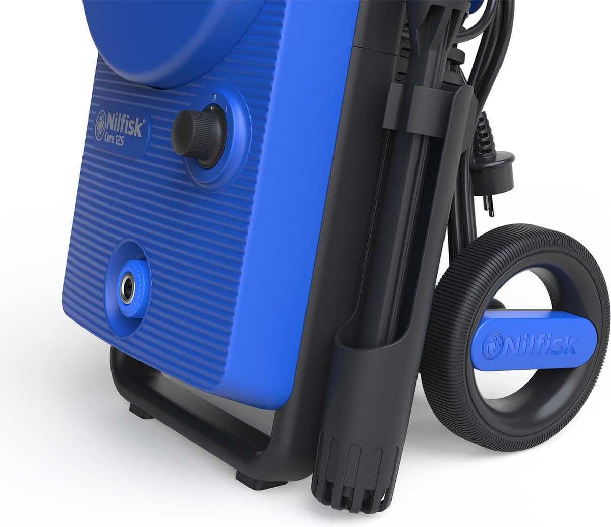 Nilfisk Core 125 – Compacte hogedrukreiniger met 125 bar, metalen pomp, Click&Clean-systeem, terrasreiniger en transportwagen thumbnail 4