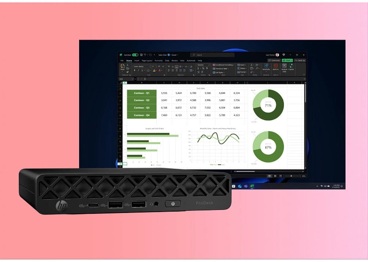 HP Pro Mini 400 G1i - Ultra 5 225T - 32GB DDR5 - 1TB SSD - toetsenbord AZERTY FRANS - Windows 11 Pro FRANS thumbnail 6