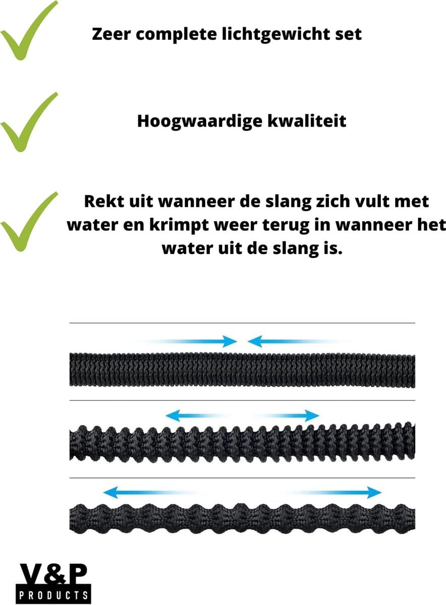 V&P Products® Tuinslang set compleet - 30 Meter - Tuinslang met 8 standen - Incl ophang haak en zak - Flexibel - Flexibele tuinslang - Flexibele tuinslang 30 meter thumbnail 7