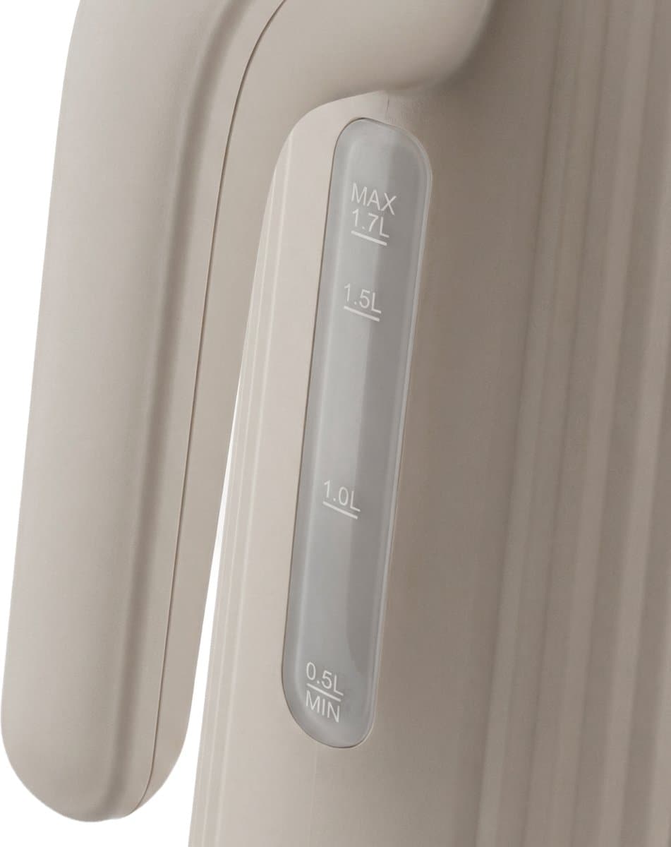 Seeger Waterkoker - Plissé Design - 1.7 liter - BPA-Vrij - Anti-Kalk Filter - 2200 Watt - Beige - SGR100SB thumbnail 7