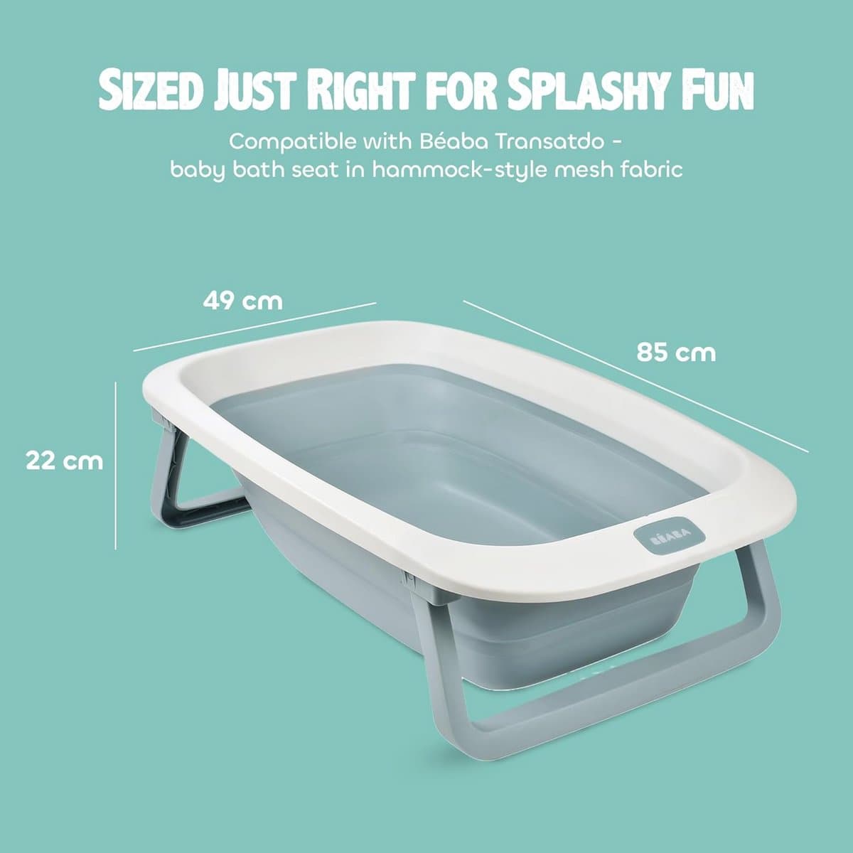 Opvouwbare Babybadkuip - Ultra Compact, Antislip Voeten, Gemakkelijk Opslag - 29L - Blauw thumbnail 6