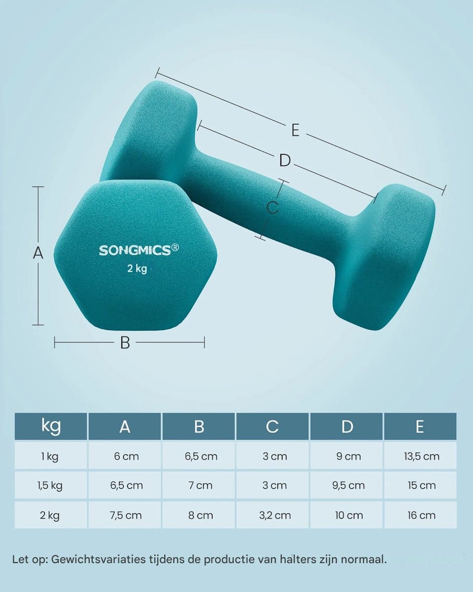 Jessi Store - Dumbbells - Dumbbells set - Dumbell - Dumbell set - Halterset - Halters - Set 12Kg - Met standaard - Neopreen thumbnail 3