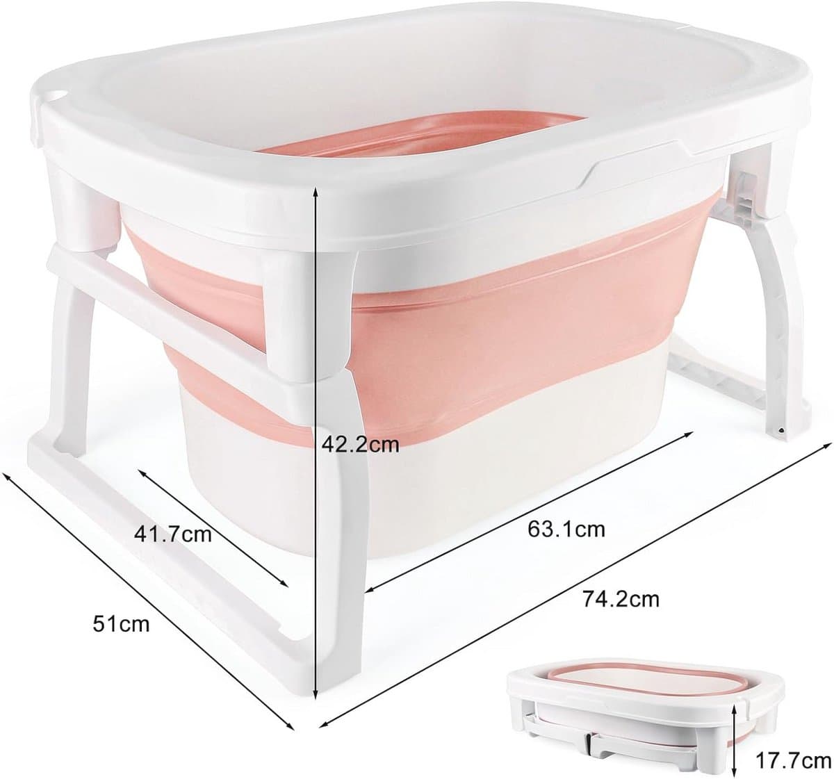 3-in-1 Opvouwbare Babybadkuip met Temperatuurmeting - Voor Baby's van 0-6 Jaar thumbnail 7