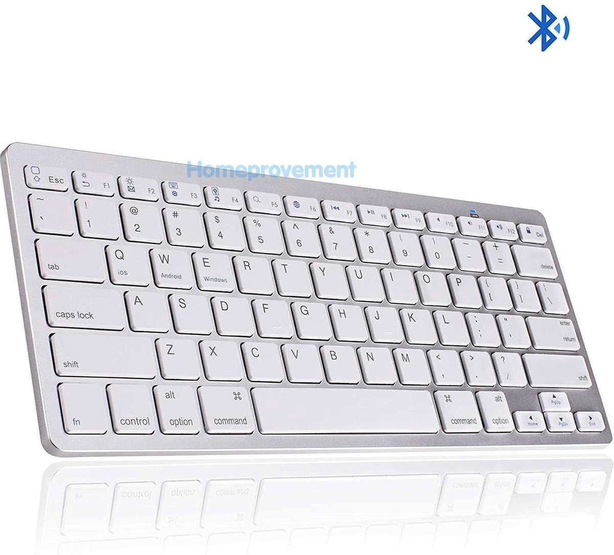 Draadloos Toetsenbord - Wireless Keyboard - Bluetooth - Zilver thumbnail 7