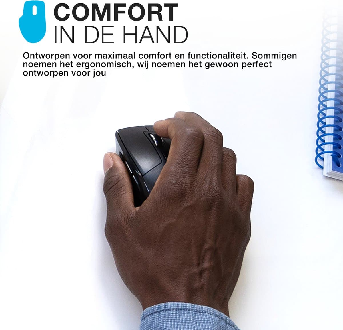 JLab JBuds Computermuis - Bluetooth Muis Draadloos - USB - 3 Devices - Stil – USB C Oplaadbaar - DPI 1200/1600/2000/2400 - Ergonomisch Design – Bluetooth of USB Draadloze Dongle – 4 Maanden Batterijduur thumbnail 6