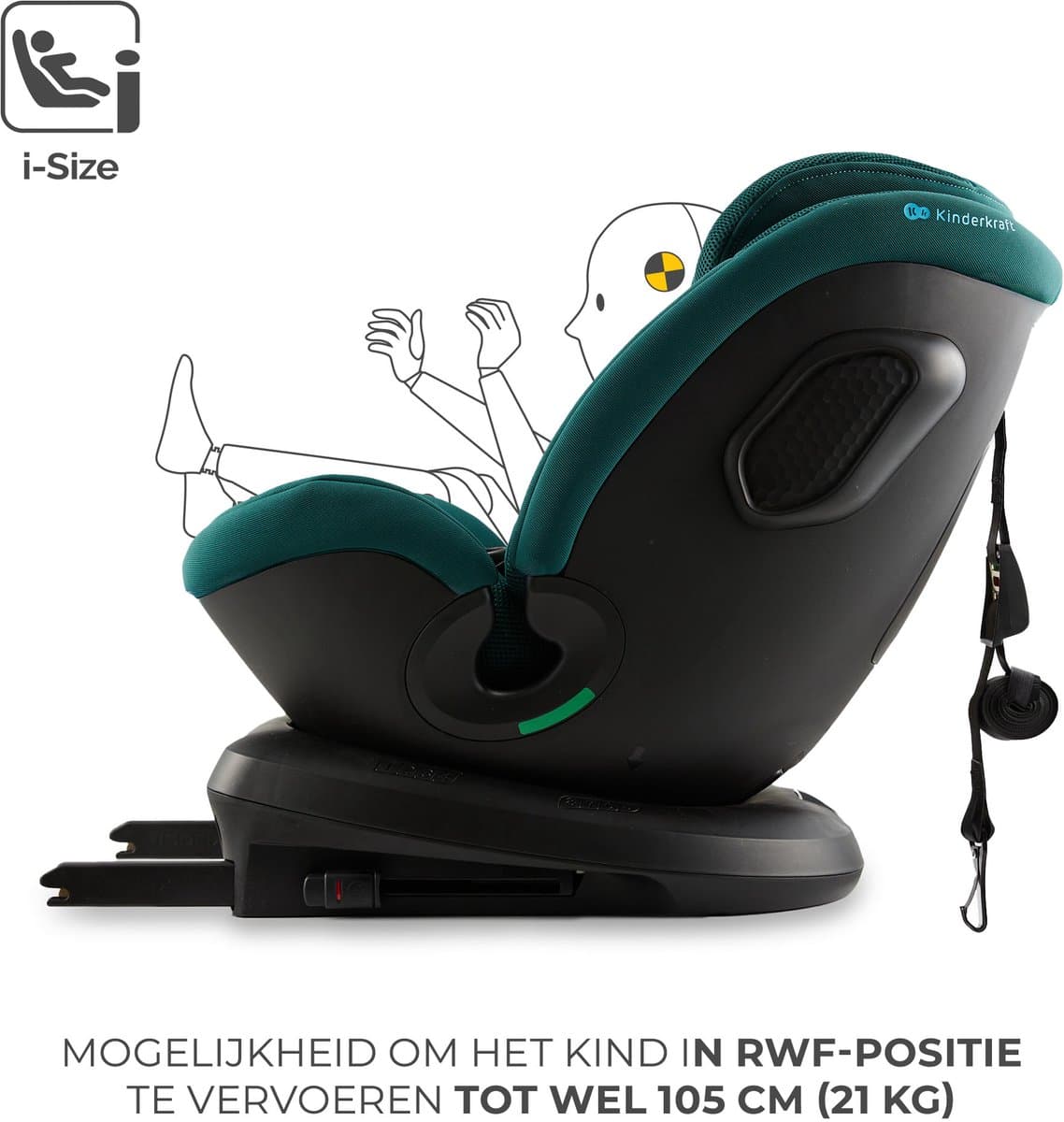 Kinderkraft XPEDITION 3 i-Size Autostoel – 40-150 cm – Met Isofix – Groep 0/1/2 – Groen thumbnail 7