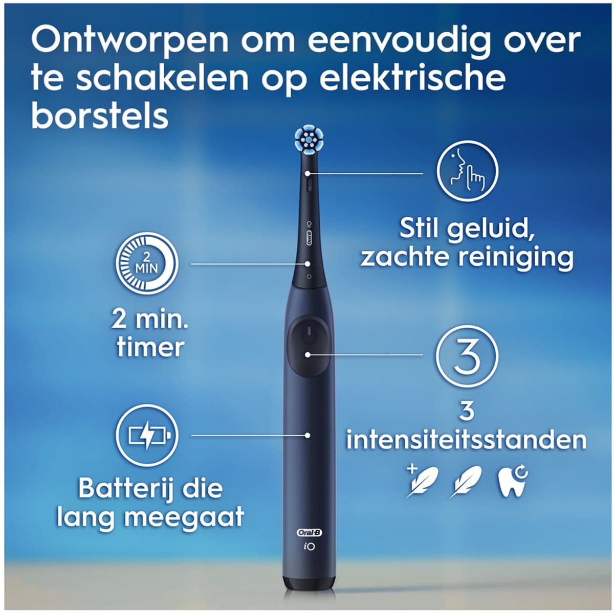 Oral-B iO2 Dark Blue - Elektrische Tandenborstel - Reisetui thumbnail 3