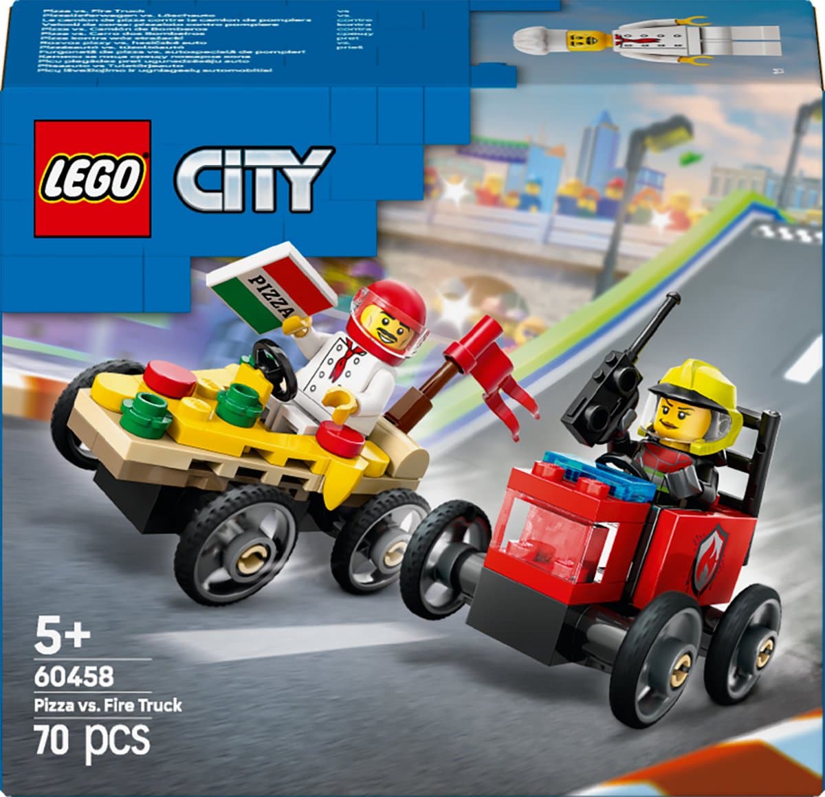 LEGO City Raceautopakket: pizzabestelwagen vs. brandweerauto - afbeelding 1
