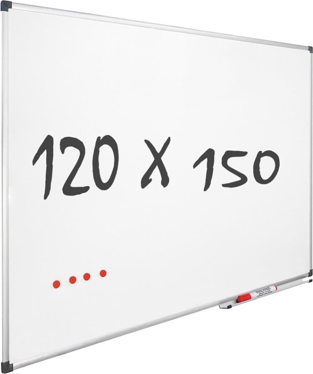IVOL Whiteboard 120x150 cm - Magnetisch - Gelakt staal - met Montagemateriaal