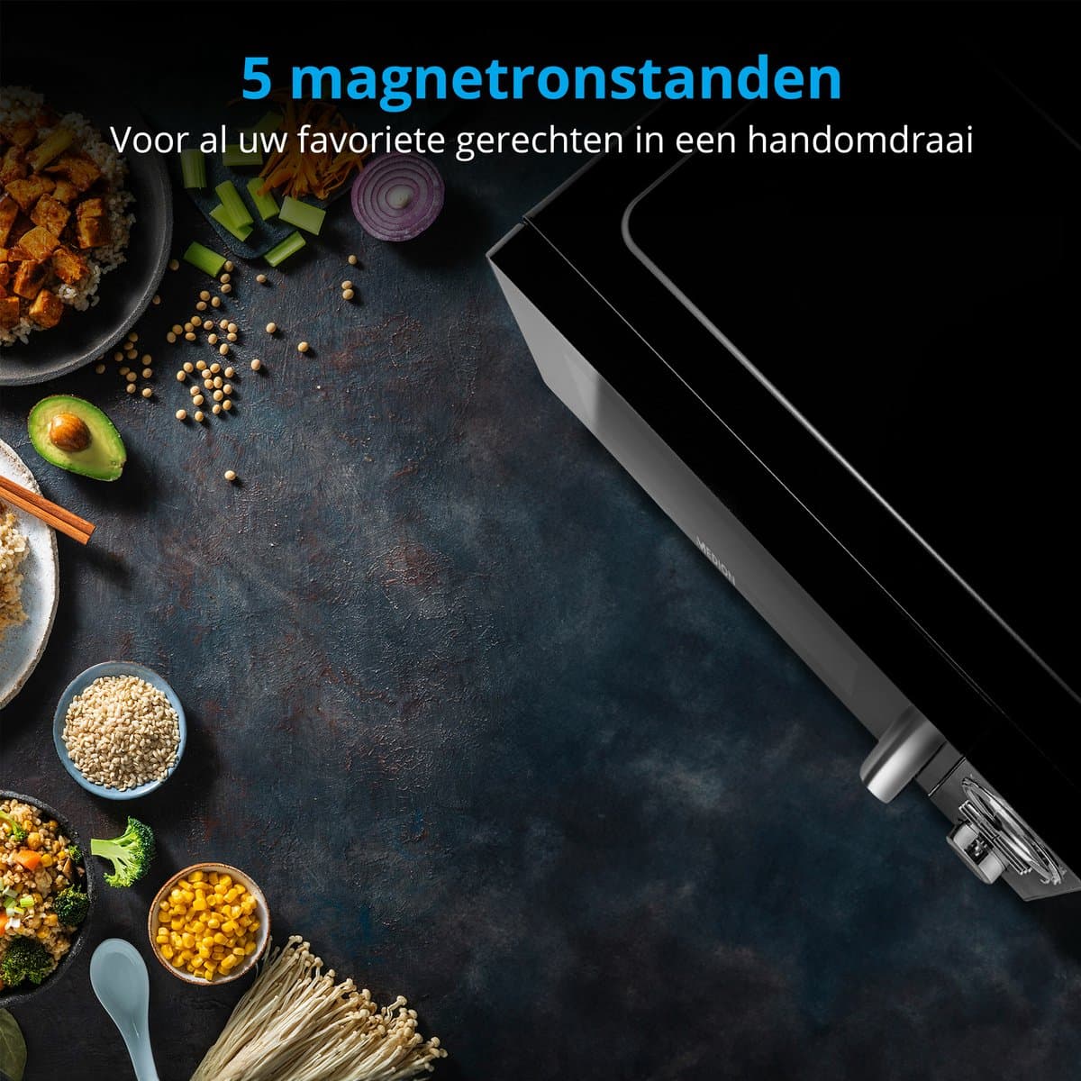 MEDION 3-in-1 magnetron met grill- en heteluchtfunctie (23 liter, 900 watt, 1.000 watt grill, 1.680 watt hetelucht, 10 automatische programma's, ontdooifunctie, display, MD11493) zwart thumbnail 8