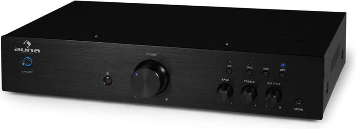 Auna Hifi Verstärker Stereo, Verstärker-Hifi-Stereo, Mini Verstärker mit Bass- und Höhenregler, Musik-Verstärker-Lautsprecher mit Fernbedienung, AV Receiver, 1 Kanal AUX-Verstärker für MP3 & CD Player thumbnail 5