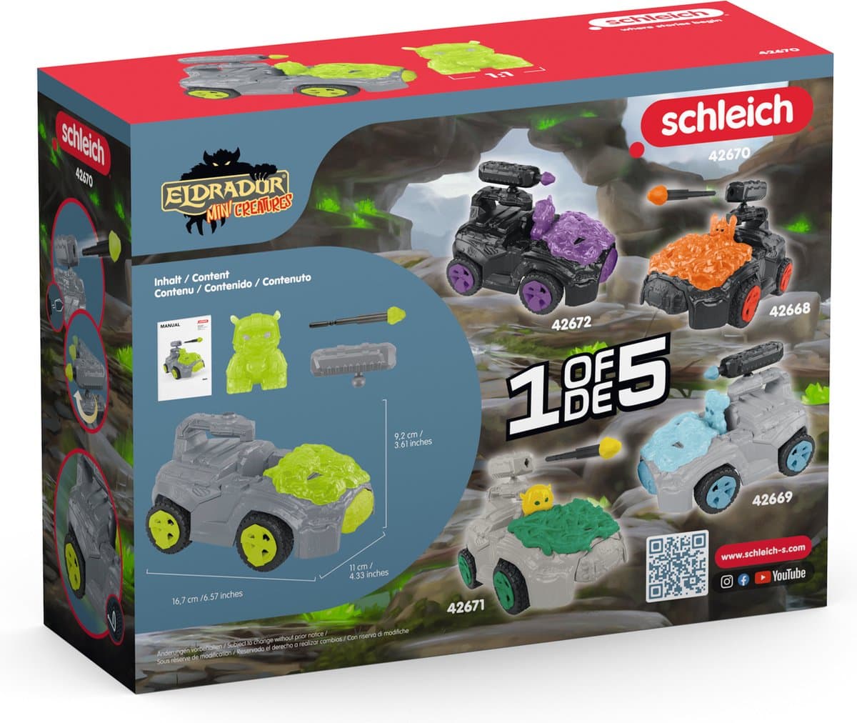 Schleich Eldrador Steen-crashmobiel: terugtrekmotor + vuurwapen thumbnail 2