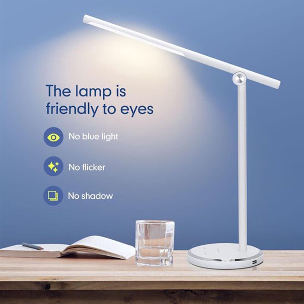 Aigostar Vince - Bureaulamp led dimbaar - 10 helderheidsmodi - 5 lichtkleuren - Opvouwbaar - USB Opladen - Smart Touch - Leeslamp - Tafellamp - Wit thumbnail 8