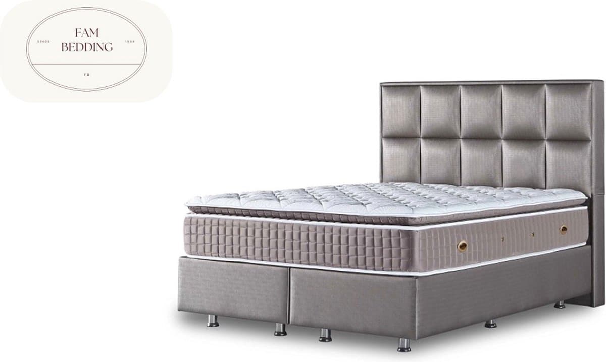 Opberg Boxspring Scarlett zonder matras Taupe 180x200 thumbnail 6