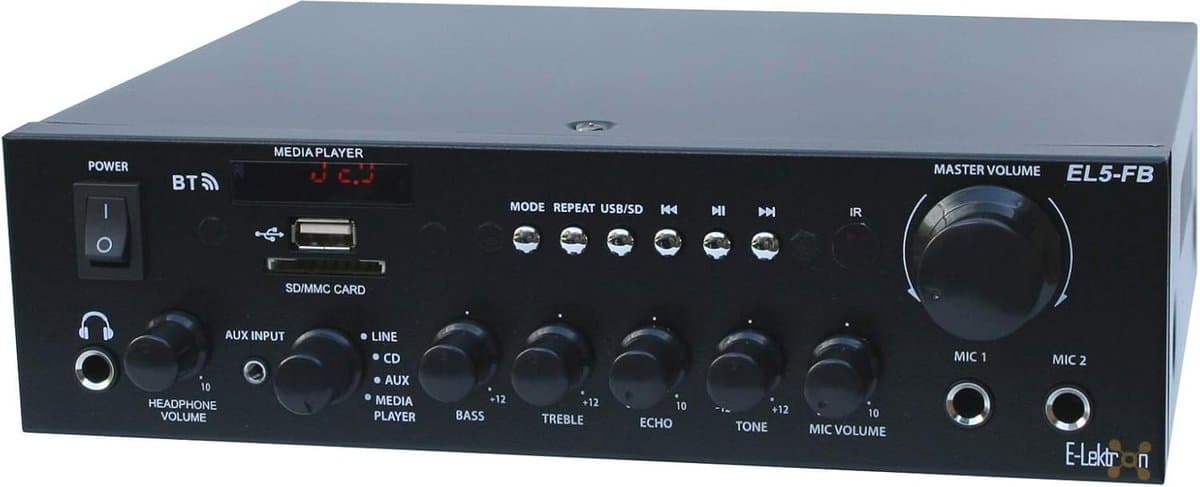HiFi Stereo Class-D Versterker met Bluetooth, FM-Radio en USB/SD Mediaspeler thumbnail 4