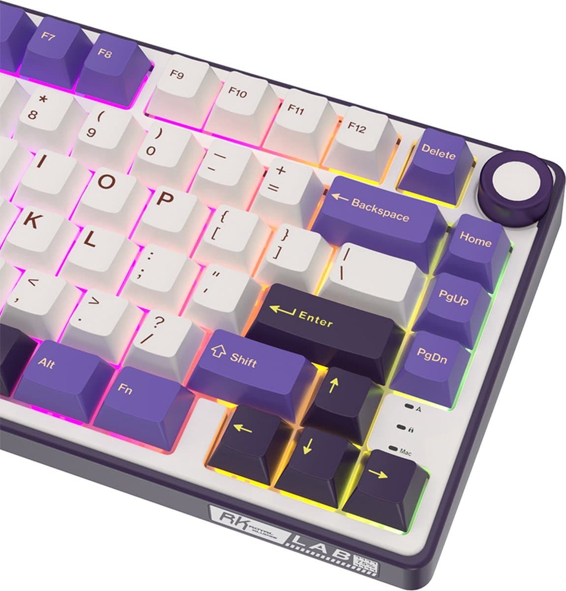 Royal Kludge RKR75 - RGB Mechanisch Gaming Toetsenbord - Foam Touch - Hot Swappable Switch - Blackberry - Brown Switches - Inclusief Stofkap thumbnail 7